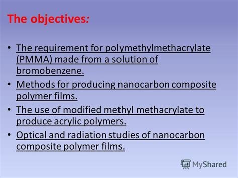 objective of pmma polymer